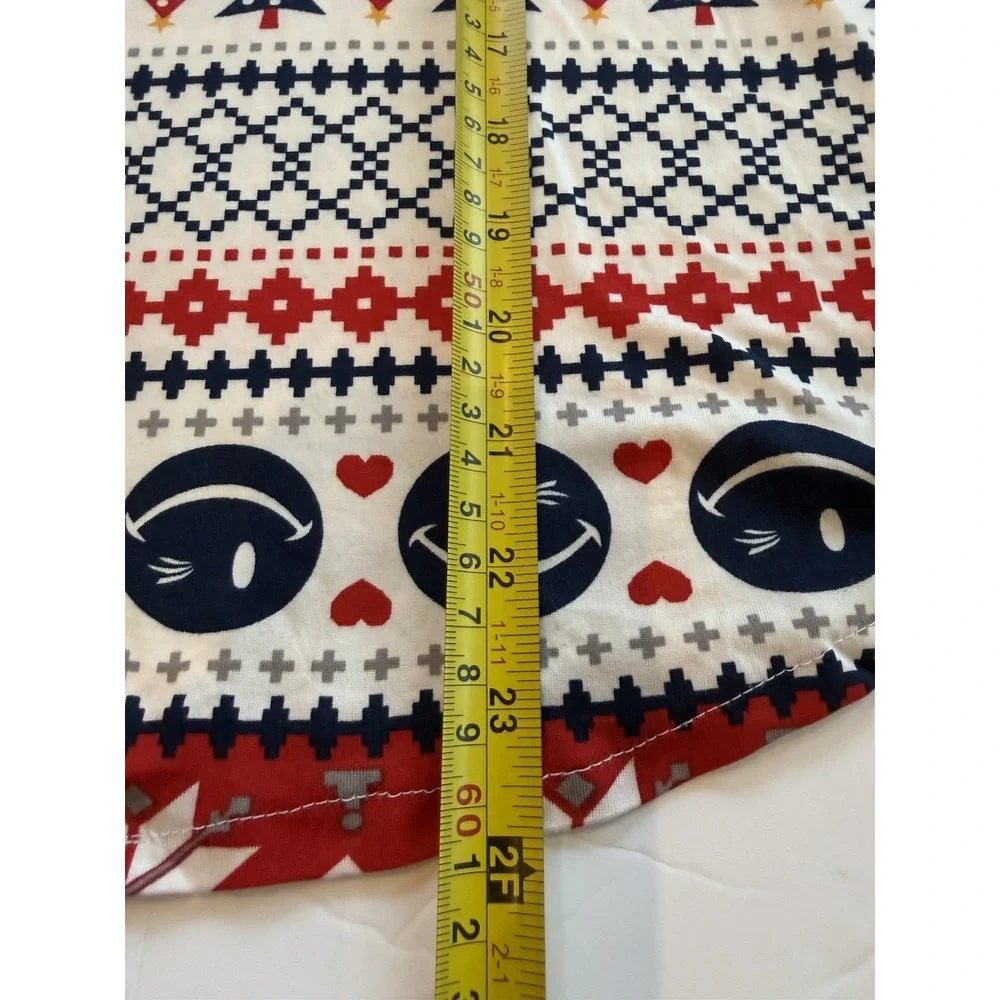 Joe Boxer 3X Christmas Fair Isle Smiley Pajama Set Red/White/Blue